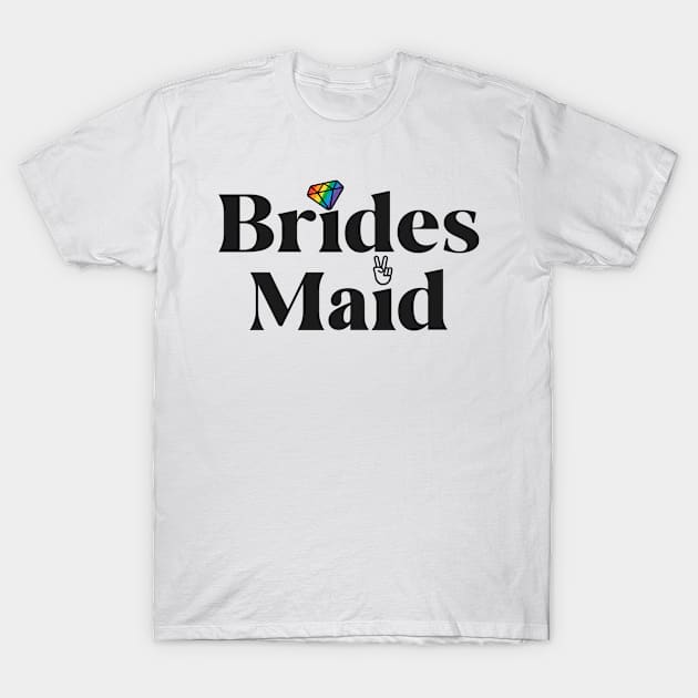 Brides Maid Lesbian Bachelorette Party Pride Beach Squad T-Shirt by 14thFloorApparel
